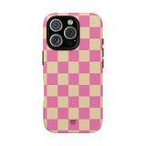PINK TAN CHECKERBOARD | Tough Phone Case