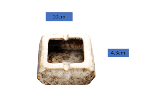Square Glossy Ceramic Ashtray + Flameless Lighter (WHITISH)