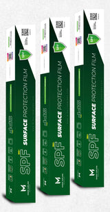 SPF Surface Protection Film rolls in boxed packaging