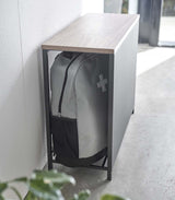 Entryway Storage Organizer & Bench (18" H)  - Steel + Wood