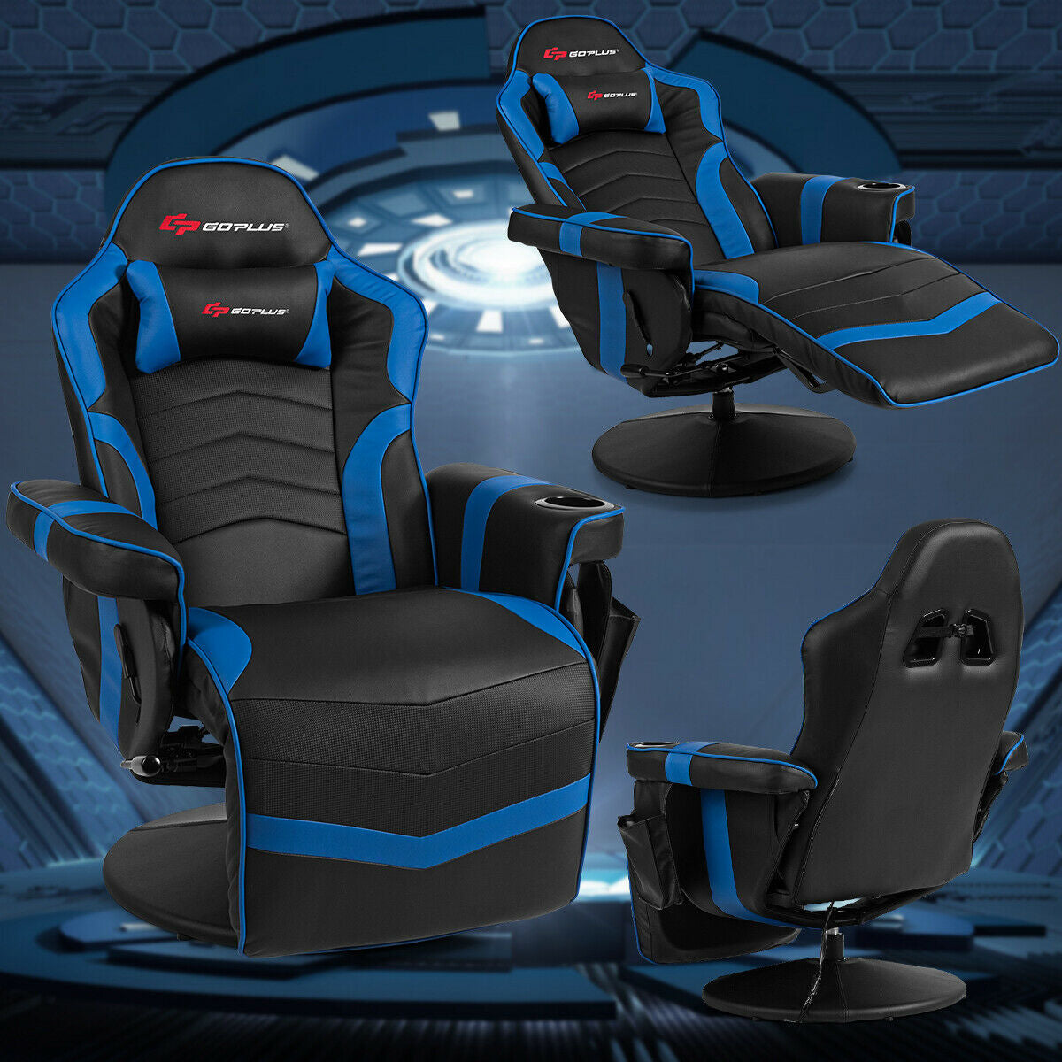 Ergonomic High Back Massage Gaming Chair with Pillow