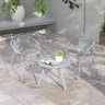 All Weather PP Patio Conversation Set with Round Coffee table and 2 Chairs