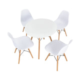 5 Pieces Table Set With Solid Wood Leg For Dining Room