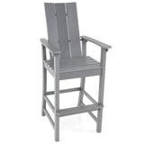 Tall Adirondack Chair Outdoor Bar Stool with Ergonomic Backrest for Backyard