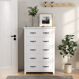 Tall Storage Dresser with 5 Pull-out Drawers for Bedroom Living Room