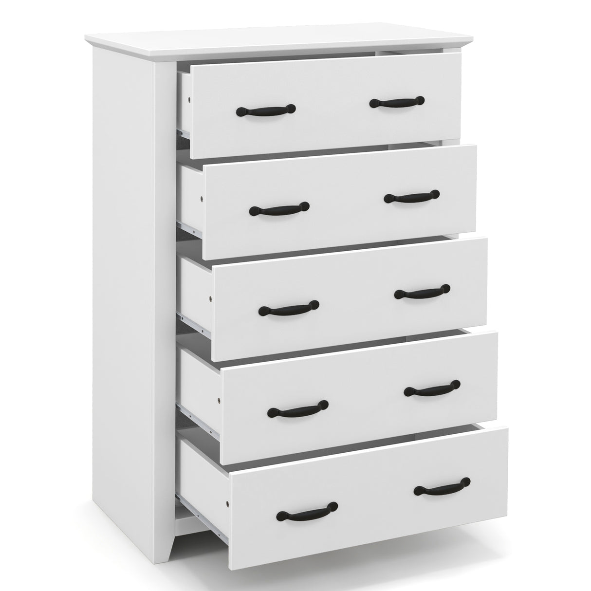 Tall Storage Dresser with 5 Pull-out Drawers for Bedroom Living Room