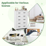 Tall Storage Dresser with 5 Pull-out Drawers for Bedroom Living Room