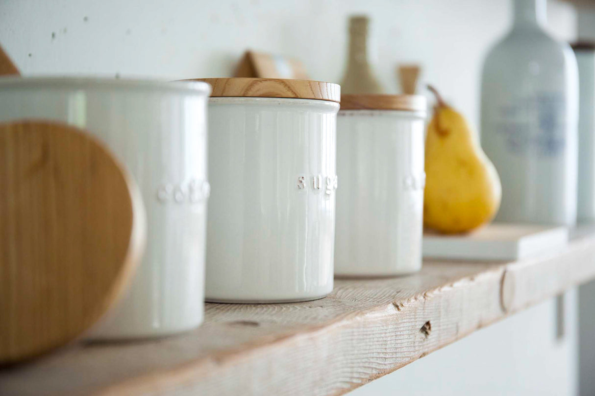 Ceramic Coffee and Sugar Canisters [Set of 2] -