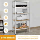 71 inch Heavy Duty Steel Adjustable 5 Level Storage Shelves