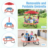 Toddler Outdoor Activity Table with Adjustable and Collapsible Umbrella