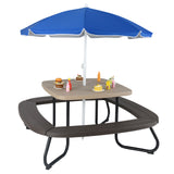 Toddler Outdoor Activity Table with Adjustable and Collapsible Umbrella
