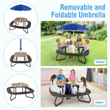 Toddler Outdoor Activity Table with Adjustable and Collapsible Umbrella