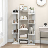 Tree-Shaped Bookshelf with 13 Compartments for Home Office