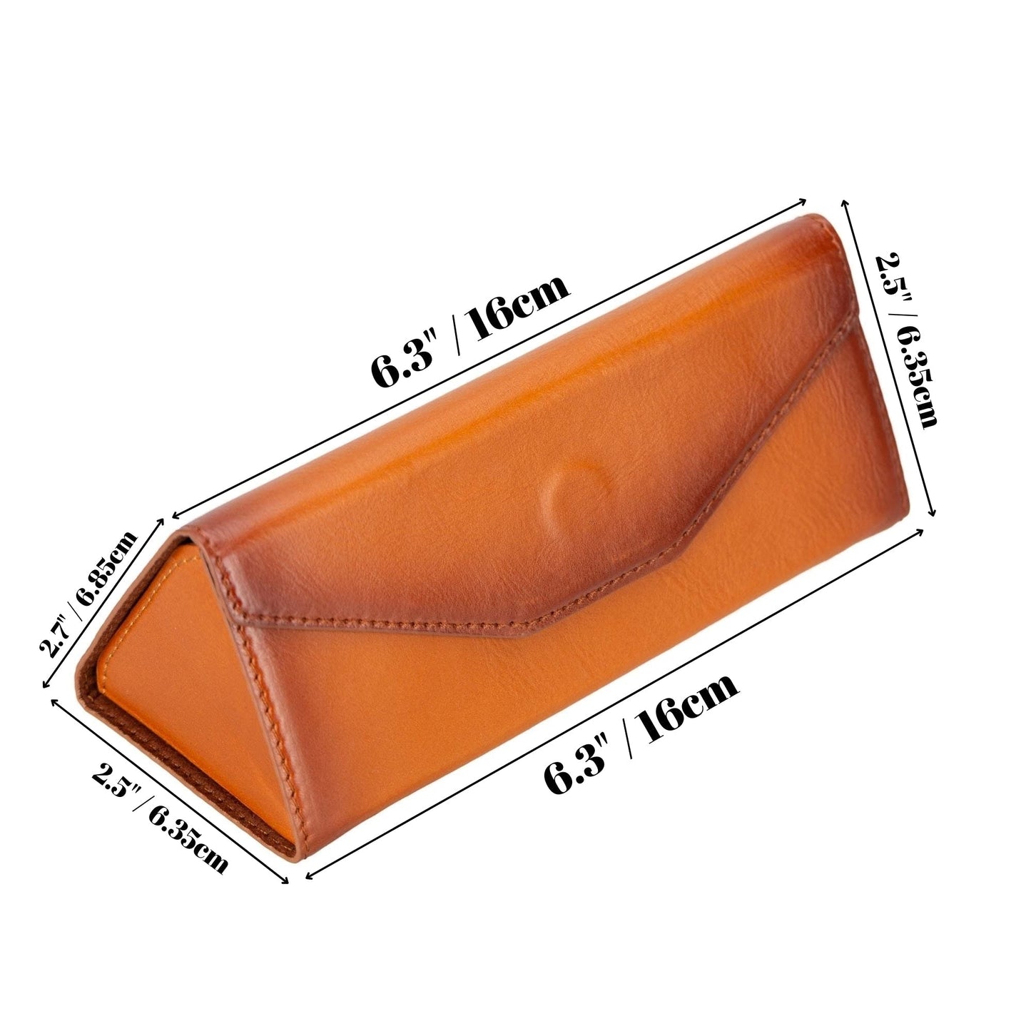 Triangle Leather Cases for Eyeglass or Sunglasses