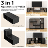 3 Pieces Adjustable TV Stand for TVs up to 65 Inch with Shelves