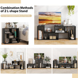 3 Pieces Adjustable TV Stand for TVs up to 65 Inch with Shelves