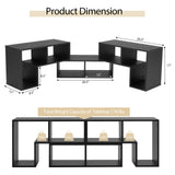 3 Pieces Adjustable TV Stand for TVs up to 65 Inch with Shelves