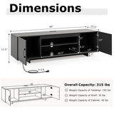 TV Stand with Power Outlet and 2 Cable Holes for 65 Inch TVs