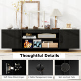 TV Stand with Power Outlet and 2 Cable Holes for 65 Inch TVs