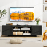 TV Stand with Power Outlet and 2 Cable Holes for 65 Inch TVs