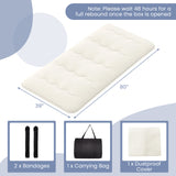 Queen/King/Twin/Full Futon Mattress Floor Sleeping Pad with Washable Cover Beige