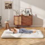 Queen/King/Twin/Full Futon Mattress Floor Sleeping Pad with Washable Cover Beige