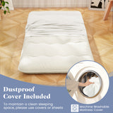 Queen/King/Twin/Full Futon Mattress Floor Sleeping Pad with Washable Cover Beige