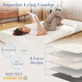 Queen/King/Twin/Full Futon Mattress Floor Sleeping Pad with Washable Cover Beige