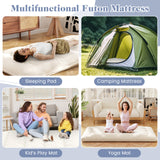 Queen/King/Twin/Full Futon Mattress Floor Sleeping Pad with Washable Cover Beige