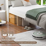 Twin Size Bed Frame with Storage Headboard and Charging Station