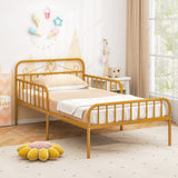Twin Size Bed Frame with Headboard and Safety Side Guardrails
