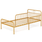 Twin Size Bed Frame with Headboard and Safety Side Guardrails