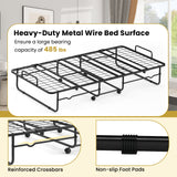 Twin Size Folding Bed with Memory Foam Mattress and Heavy-duty Metal Frame