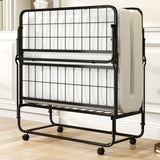 Twin Size Folding Bed with Memory Foam Mattress and Heavy-duty Metal Frame
