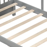 Twin Size House Bed with 2 Storage Drawers and Fence Guardrails