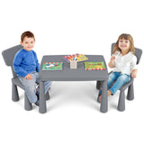 3 Pieces Toddler Multi Activity Play Dining Study Kids Table and Chair Set