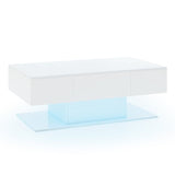 Living Room Deluxe Furniture Set-Accent Chair+Modular L-Shaped Sectional Sofa+LED Coffee Table