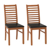 Set of 2 Wooden Dining Chair with Rubber Wood Legs for Living Room