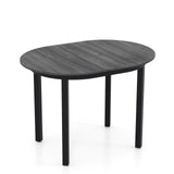 43 Inch Wooden Dining Table with Rubber Wood Legs for 2-4 People-Black