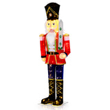 Set of 2 5 FT Christmas Nutcracker Outdoor Christmas Decoration with Glitter Sword