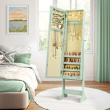 Mirrored Standing Jewelry Cabinet Storage Box
