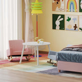 Children's Room Furniture Bundle: Twin Pink Bed  Blue & Pink Rocking Chairs  Storage End Table