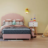 Children's Room Furniture Bundle: Twin Pink Bed  Blue & Pink Rocking Chairs  Storage End Table
