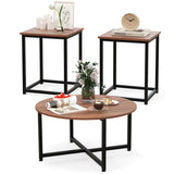 Modern Furniture Set with 2 Dining Chairs  Computer Desk and 3 Pieces Coffee Tables