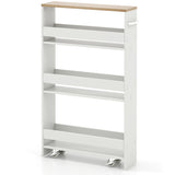 3-Piece Kitchen Furniture Set: Kitchen Island + 2 Bar Stools + Narrow Storage Cart