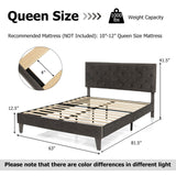 Modern 3-Piece Bedroom Furniture Set with Upholstered Queen Bed  2 Rattan Nightstands and 3-Globe Floor Lamp