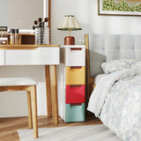 3/4/5/6-Drawer Rolling Organizer Unit Narrow Storage Cabinet with Built-In Wheels for Small Space-3