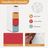 3/4/5/6-Drawer Rolling Organizer Unit Narrow Storage Cabinet with Built-In Wheels for Small Space-3