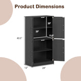 Bathroom Cabinet 43.5 inch Storage Cabinet with Doors and Adjustable Shelves