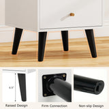 Nightstand Set of 2 Mid Century Modern Bedside Table with Golden Knobs and Raised Support Legs
